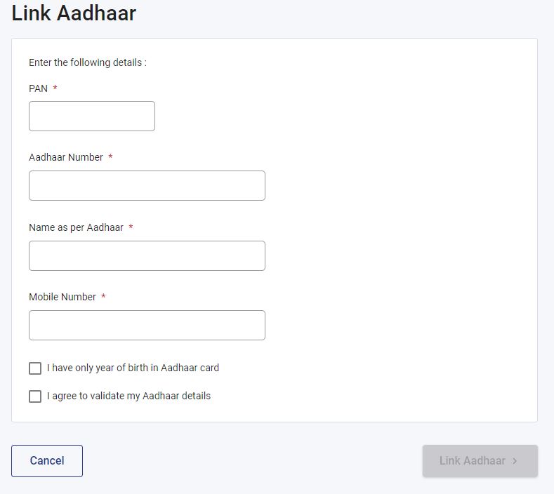 Link Aadhar with PAN